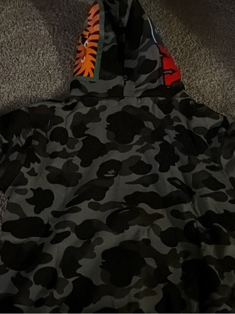 Kids Camo Hooded Jacket - Black & Gray